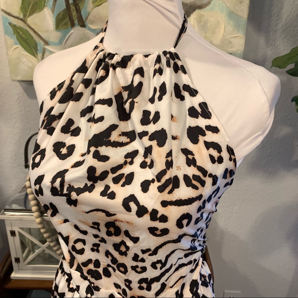Leopard Backless Ruffle Tiers Halter - Picture 4 of 13